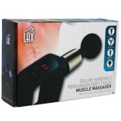 Wholesale - Black Deluxe Handheld Percussion Muscle Massage Gun w4 Interchangeable Heads c/p 12, UPC: 817551029899